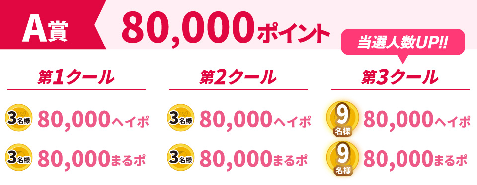 A賞80000ポイント
